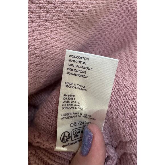 Free People $168 Chamomile Cardi M Oversized Rose Sugar Chunky Knit Cardigan - Picture 11 of 11